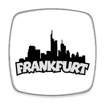 Frankfurt Skyline (Black / White) - Square fridge magnet - white - Front