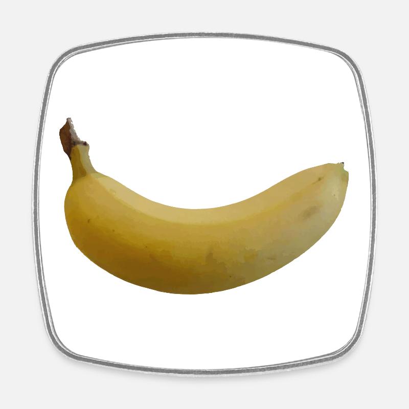 Banane - Magnet carré - blanc