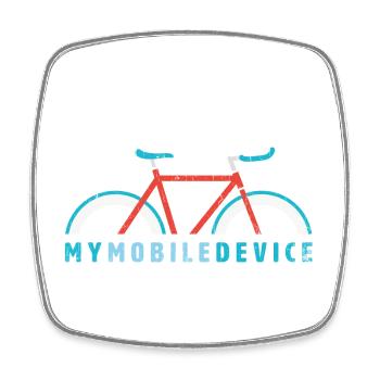 Fixie – My Mobile Device is my Single Speed Bike - Viereckiger Kühlschrankmagnet - Weiß - Vorne