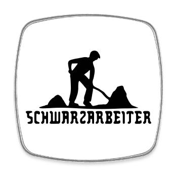 Schwarzarbeiter - Viereckiger Kühlschrankmagnet - Weiß - Vorne