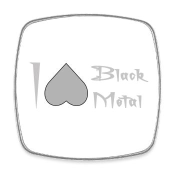 I love Black Metal - Square fridge magnet - white - Front