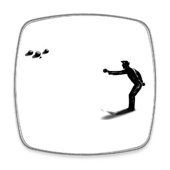 petanque - Magnet carré - blanc - Devant