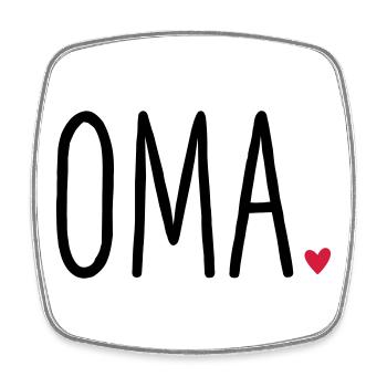 Oma Herz - Geschenk Muttertag Enkel Liebe - Viereckiger Kühlschrankmagnet - Weiß - Vorne