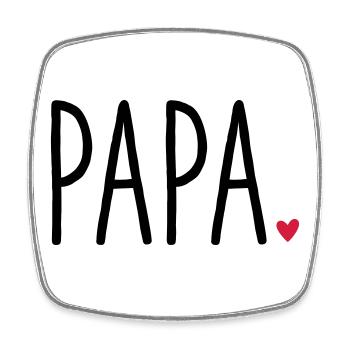 Dad Heart - Gift Father's Day Family Child Love - Square fridge magnet - white - Front