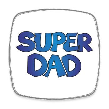 Super Dad Papa Vater Geschenk Geburtstag - Viereckiger Kühlschrankmagnet - Weiß - Vorne