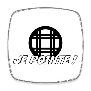 Pétanque - Magnet carré - blanc - Devant