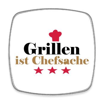 grillen ist chefsache - Viereckiger Kühlschrankmagnet - Weiß - Vorne
