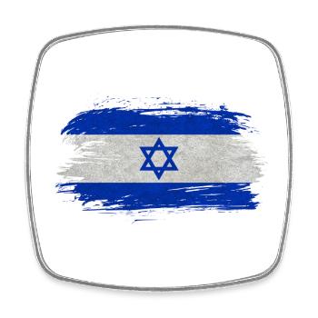 Drapeau d’Israël / Cadeau Haïfa Jérusalem Tel Aviv - Magnet carré - blanc - Devant