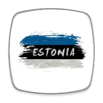 Estonia Flag / Gift Tallinn Tartu Estonia - Square fridge magnet - white - Front