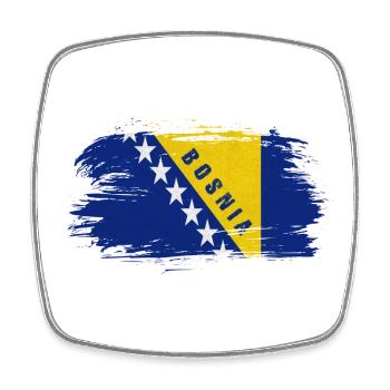 Bosnien Vintage Flagge / Geschenk Sarajevo - Viereckiger Kühlschrankmagnet - Weiß - Vorne