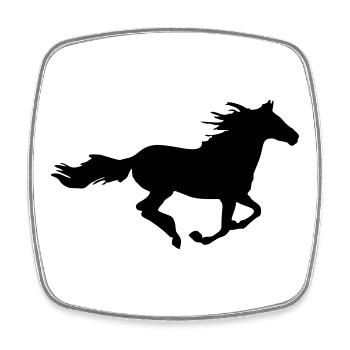 Horses, horse, riding,pony, cowboy, trot, Gallop - Square fridge magnet - white - Front