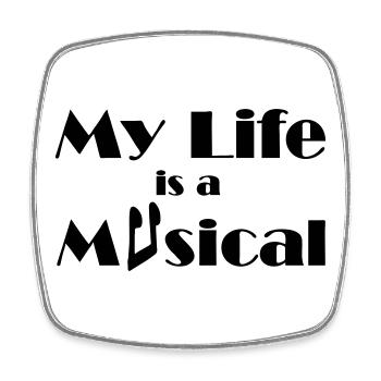 Musical Musik Theater Bühne Fan - Square fridge magnet - white - Front
