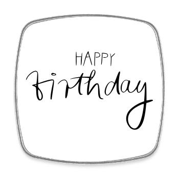 Joyeux anniversaire - Magnet carré - blanc - Devant