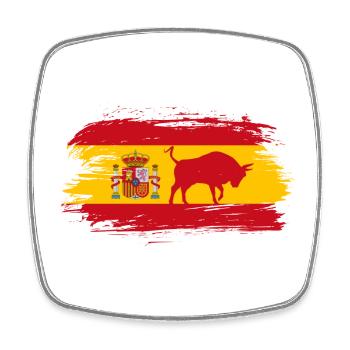 Spain Flag Design with Bull / Gift Madrid - Square fridge magnet - white - Front
