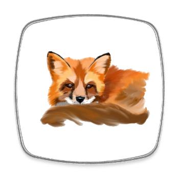 Fuchs - Viereckiger Kühlschrankmagnet - Weiß - Vorne
