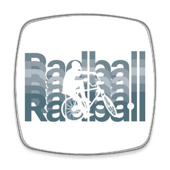 Radball, Radballer, Hallenradsport - Viereckiger Kühlschrankmagnet - Weiß - Vorne