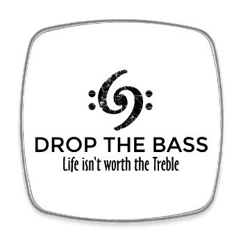 Drop the Bass 69 Vintage Black (FR) - Magnet carré - blanc - Devant