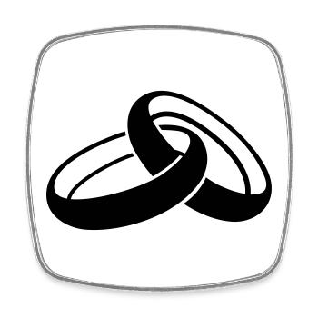 wedding - Square fridge magnet - white - Front