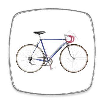 Rennrad 50er Jahre - Viereckiger Kühlschrankmagnet - Weiß - Vorne
