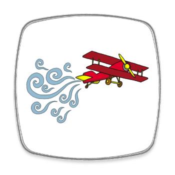 Vintage Flugzeug - Viereckiger Kühlschrankmagnet - Weiß - Vorne