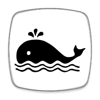 Baleine baleine - Magnet carré - blanc - Devant
