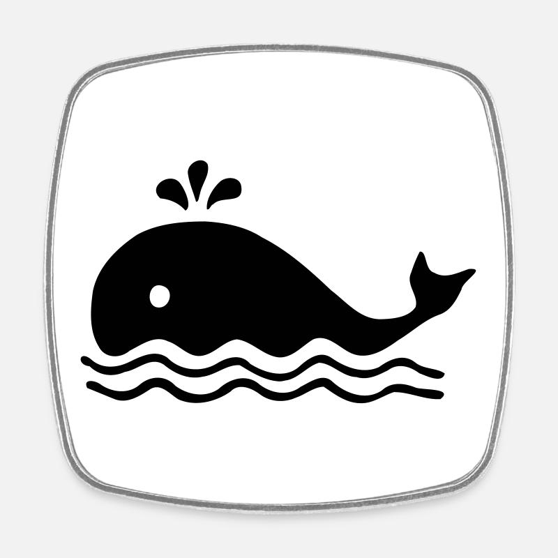 Baleine baleine - Magnet carré - blanc