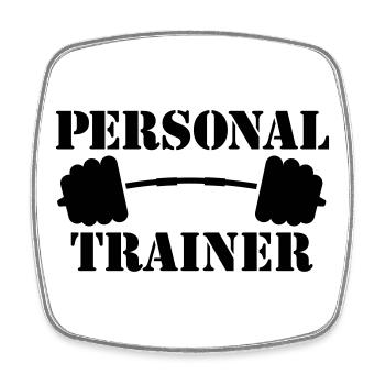 personal trainer - Square fridge magnet - white - Front