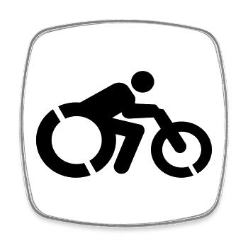 Wheelchair user with a handbike # - Square fridge magnet - white - Front