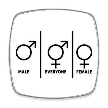 Symbole-hommes-femmes-plongeurs - Magnet carré - blanc - Devant