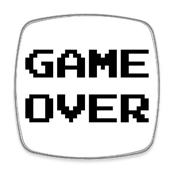 Game Over / Geek / Gaming / Gamer / Gamer / Player - Viereckiger Kühlschrankmagnet - Weiß - Vorne