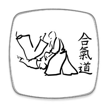 aikido - Viereckiger Kühlschrankmagnet - Weiß - Vorne