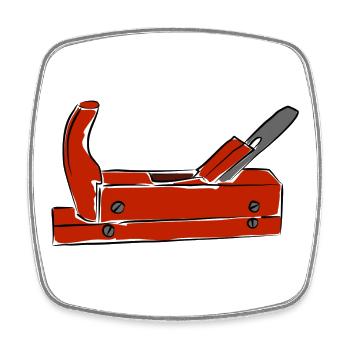 Carpenter Planer Motif - Square fridge magnet - white - Front