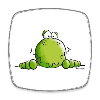 Neugieriger Frosch - Viereckiger Kühlschrankmagnet - Weiß - Vorne