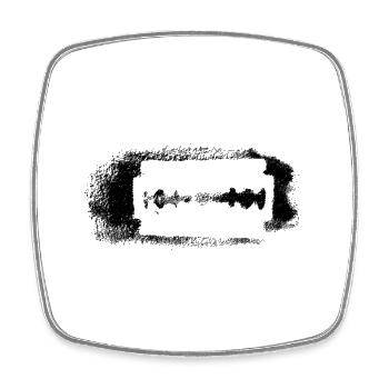 razor blade - Square fridge magnet - white - Front