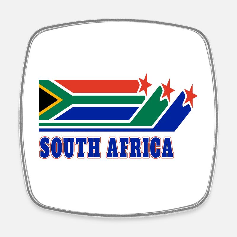 Drapeaux d'Afrique du Sud - Magnet carré - blanc