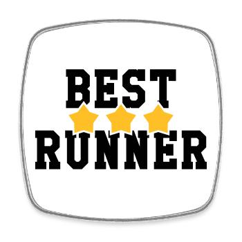 Laufen / Running / Jogging / Joggen / Marathon - Viereckiger Kühlschrankmagnet - Weiß - Vorne