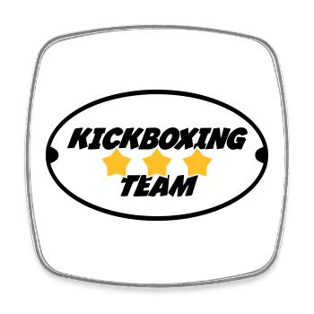 Kickboxen / Kickboxing / Kickboxer / Kick Boxing - Viereckiger Kühlschrankmagnet - Weiß - Vorne
