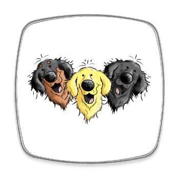 Hovawart Chiens - Magnet carré - blanc - Devant