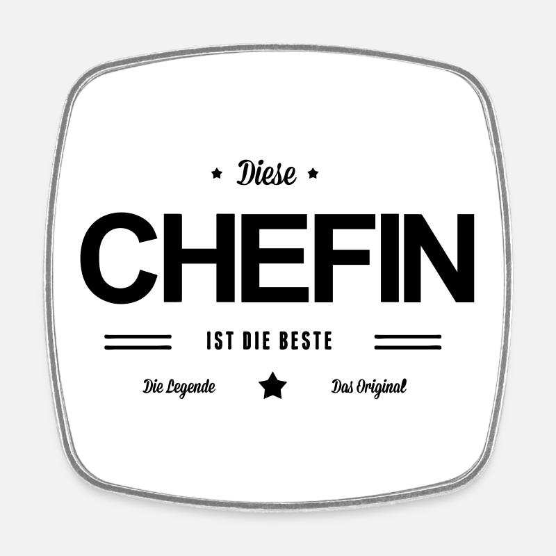 Beste Chefin - Viereckiger Kühlschrankmagnet - Weiß