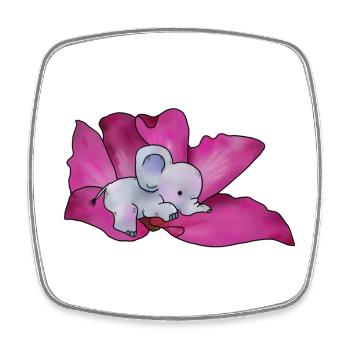 Elephant in blossom - Square fridge magnet - white - Front