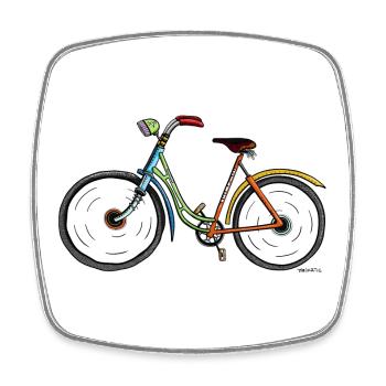 Schönes Fahrrad - Fahrräder - Gefährt - Rad - Viereckiger Kühlschrankmagnet - Weiß - Vorne