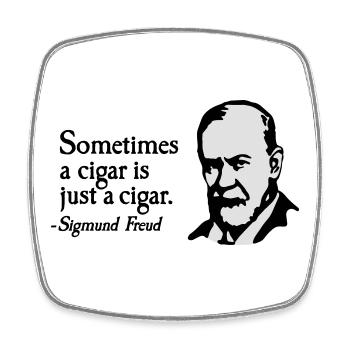 Sometimes a cigar is just a cigar Sigmund Freud - Viereckiger Kühlschrankmagnet - Weiß - Vorne