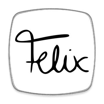 Felix - Viereckiger Kühlschrankmagnet - Weiß - Vorne