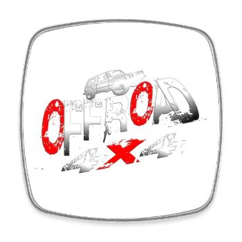 Offroad vehicle 4x4 - Square fridge magnet - white - Front