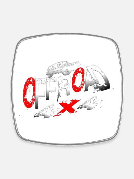 Offroad vehicle 4x4 - Square fridge magnet - white