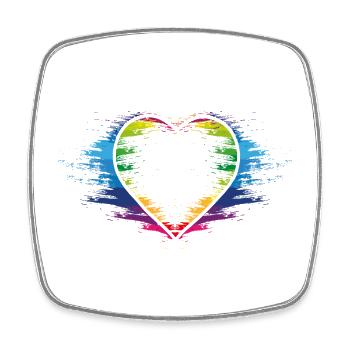 Regenbogen Herz - Viereckiger Kühlschrankmagnet - Weiß - Vorne