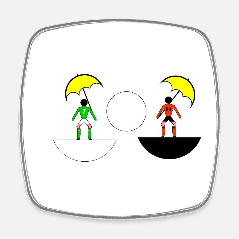 Neon Umbrella Duel in Split Halves - Square fridge magnet - white