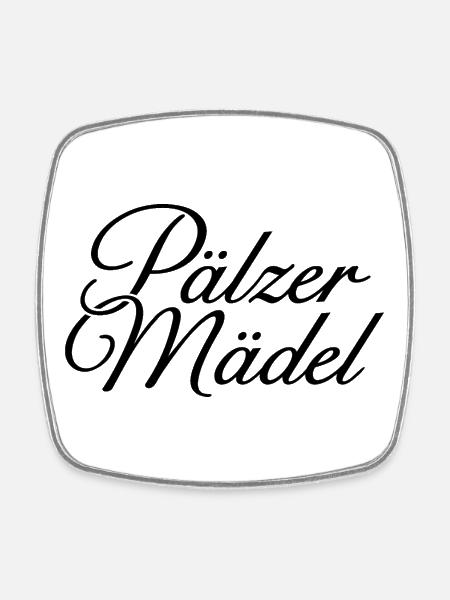 Pälzer Mädel Klassik (Schwarz) Pfalz - Viereckiger Kühlschrankmagnet - Weiß