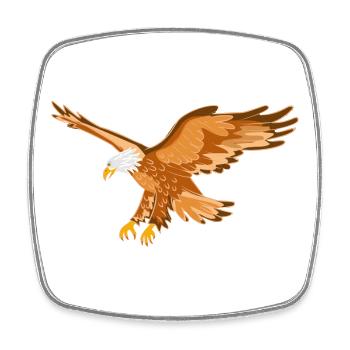 Aigle Oiseau de proie - Magnet carré - blanc - Devant
