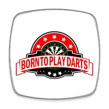 Zum Darten geboren Darts Spruch lustig - Viereckiger Kühlschrankmagnet - Weiß - Vorne